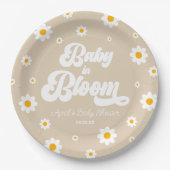 ベビーイン開花タンデイジー花フローラベビーシャワー ペーパープレート (正面)