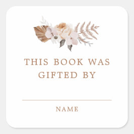 ベビーイン開花ダークテラコッタボホブックギフト スクエアシール