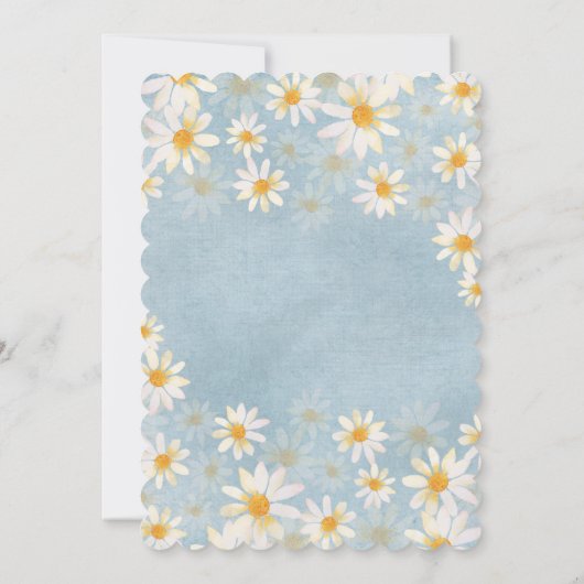 ベビーイン開花デイジーベビーシャワー招待状 招待状 (裏面)