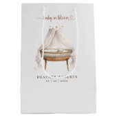 ベビーイン開花トレンディーボホベイビーシャワー ミディアムペーパーバッグ (裏面)