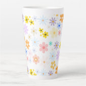 ベビーイン開花パステルフローラレトロベビーシャワー カフェラテマグ (正面)