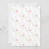 ベビーイン開花パステルワイルドフラワーベビーガールシャワー 招待状 (裏面)