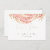 ベビーイン開花パンパスグラスベビーシャワー サンキューカード (正面/裏面)