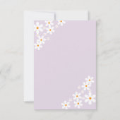 ベビーイン開花パープルデイジーベビーシャワー招待状 サンキューカード (裏面)