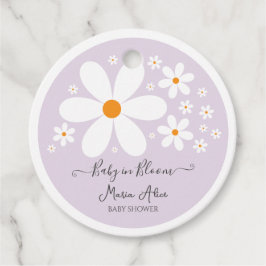 ベビーイン開花パープルデイジーベビーシャワー フェイバータグ
