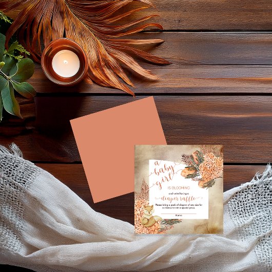 ベビーイン開花パーム離れズアジサイおむつラッフル エンクロージャーカード