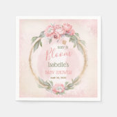 ベビーイン開花ピンクのフローラ女エレガントの子の赤ちゃんシャワー スタンダードカクテルナプキン (正面)