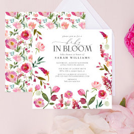 ベビーイン開花ピンクガールウォーター色フローラシャワー 招待状