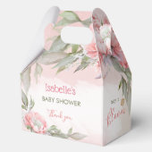 ベビーイン開花ピンクガール赤ちゃんシャワー中切り妻 フェイバーボックス (正面)