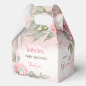 ベビーイン開花ピンクガール赤ちゃんシャワー中切り妻 フェイバーボックス (裏面)