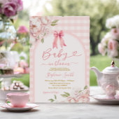 ベビーイン開花ピンクジンガムフローラかわいい赤ちゃんシャワー 招待状
