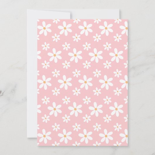 ベビーイン開花ピンクデイジーベビーシャワー招待状 招待状 (裏面)