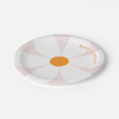 ベビーイン開花ピンクデイジーベビーシャワー ペーパープレート (アングル)