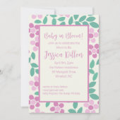 ベビーイン開花ピンクデイジーベビーシャワー 招待状 (正面)