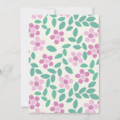 ベビーイン開花ピンクデイジーベビーシャワー 招待状 (裏面)