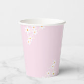 ベビーイン開花ピンクデイジーベビーシャワー 紙コップ (裏面)