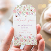 ベビーイン開花ピンクパステルワイルドフラワーベビーシャワー ギフトタグ