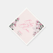 ベビーイン開花ピンクフローラガールベビーシャワー スタンダードカクテルナプキン (角)