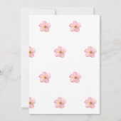 ベビーイン開花ピンクフローラベビーシャワーガールトレンディー 招待状 (裏面)