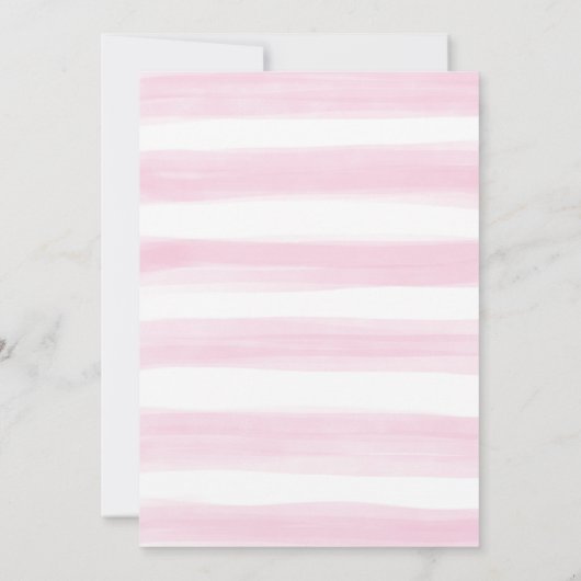 ベビーイン開花ピンクフローラ女の子の赤ちゃん服シャワー 招待状 (裏面)