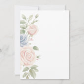 ベビーイン開花ピンクブルーフローラ赤ちゃんシャワー 招待状 (裏面)