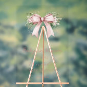 ベビーイン開花ピンクボウガールベビーシャワー アクリルサイン (ニュートラル)