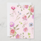 ベビーイン開花ピンクボウガールベビーシャワー 招待状 (裏面)