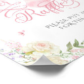 ベビーイン開花ピンクボウフローラおむつラッフル ポスター (角)