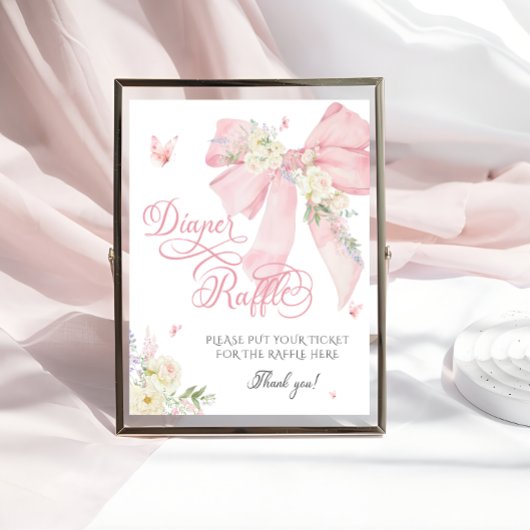 ベビーイン開花ピンクボウフローラおむつラッフル ポスター