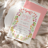 ベビーイン開花ピンクボウフローラガーデンベビーシャワー 招待状