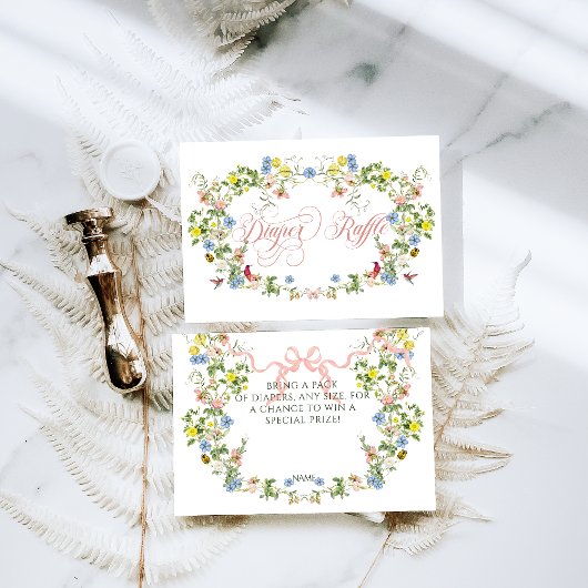 ベビーイン開花ピンクボウフローラガールベビーシャワー エンクロージャーカード