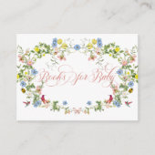 ベビーイン開花ピンクボウフローラガールベビーシャワー エンクロージャーカード (正面)