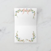 ベビーイン開花ピンクボウフローラガールベビーシャワー サンキューカード (内部)