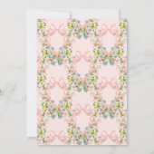 ベビーイン開花ピンクボウフローラガールベビーシャワー 招待状 (裏面)