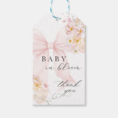 ベビーイン開花ピンクボウベイビーシャワーギフトラベル ギフトタグ (正面)