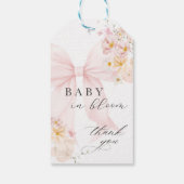 ベビーイン開花ピンクボウベイビーシャワーギフトラベル ギフトタグ (裏面)