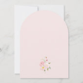 ベビーイン開花ピンクボウベビーシャワー招待状 招待状 (裏面)