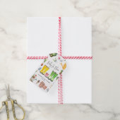 ベビーイン開花ピンクレインブーツガーデニング ギフトタグ (より糸付き)