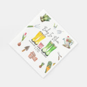 ベビーイン開花ピンクレインブーツガーデンベビーシャワー スタンダードランチョンナプキン (角)