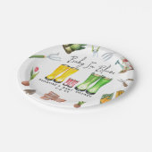 ベビーイン開花ピンクレインブーツガーデンベビーシャワー ペーパープレート (アングル)