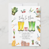 ベビーイン開花ピンクレインブーツ花園芸 招待状 (正面)