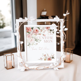 ベビーイン開花ピンクローズガールベビーシャワーカスタム ポスター