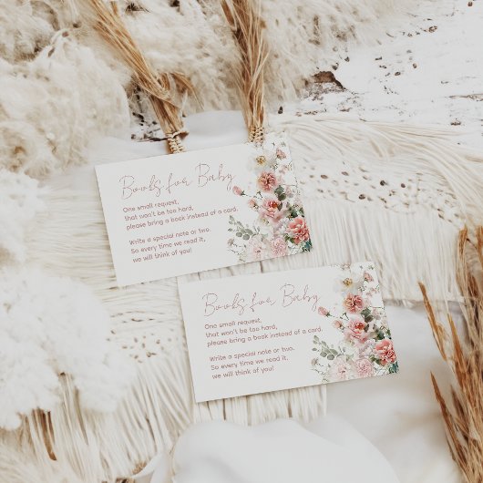 ベビーイン開花ピンクローズフローラガールベビーシャワー エンクロージャーカード