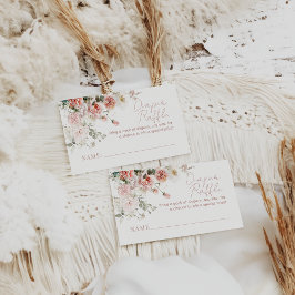 ベビーイン開花ピンクローズフローラガールベビーシャワー エンクロージャーカード