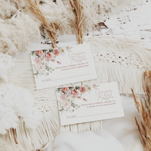 ベビーイン開花ピンクローズフローラガールベビーシャワー エンクロージャーカード