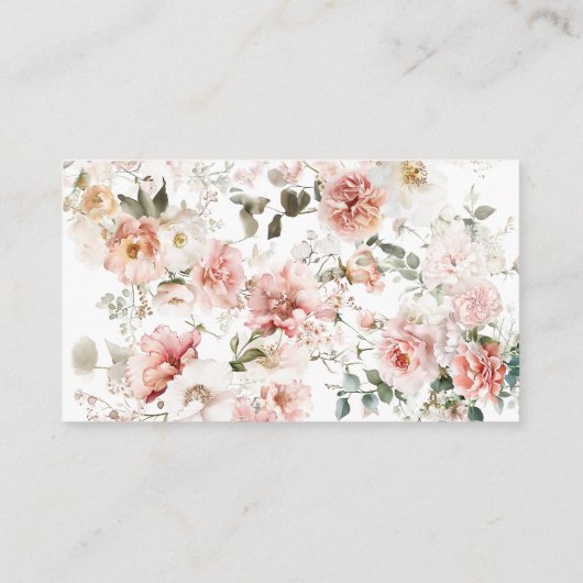 ベビーイン開花ピンクローズフローラガールベビーシャワー エンクロージャーカード (裏面)