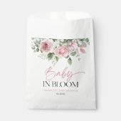 ベビーイン開花ピンクローズフローラベビーシャワー フェイバーバッグ (正面)