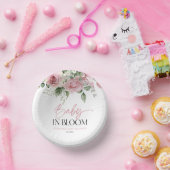 ベビーイン開花ピンクローズフローラベビーシャワー ペーパーボウル (パーティー)