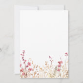 ベビーイン開花ピンクワイルドフラワーガールベビーシャワー 招待状 (裏面)