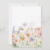 ベビーイン開花ピンクワイルドフラワーガールベビーシャワー 招待状 (裏面)